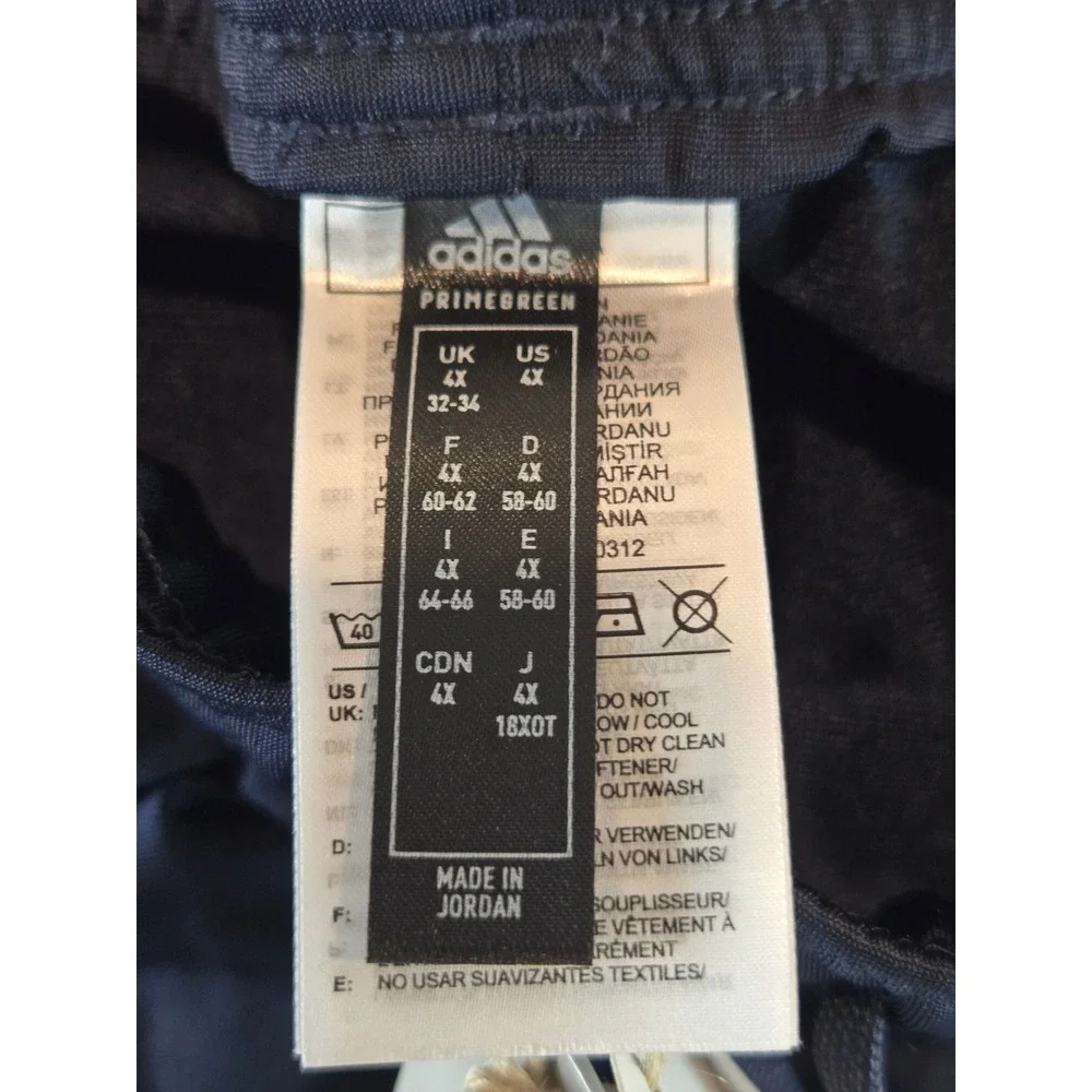 Adidas Track Pants Mens 4X Navy Blue 3-Stripes Slim Fit Tricot Athletic NWT